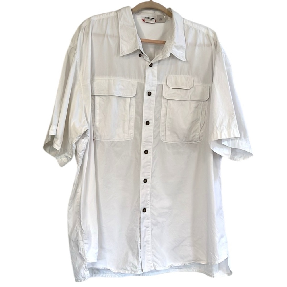 THE NORTH FACE SHORT SLEEVE COTTON FISHING SHIRT WHITE SIZE XXL